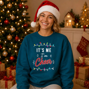 Funny Its Me Im Cheer Slogan Christmas Oversized Sweatshirt