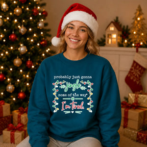 Funny Jingle Some Of The Way Christmas Oversized Sweatshirt