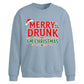 Funny Merry Drunk Graphic Christmas Oversized Sweatshirt