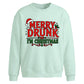 Funny Merry Drunk Graphic Christmas Oversized Sweatshirt