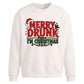 Funny Merry Drunk Graphic Christmas Oversized Sweatshirt