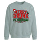 Funny Merry Drunk Graphic Christmas Oversized Sweatshirt