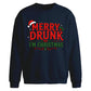 Funny Merry Drunk Graphic Christmas Oversized Sweatshirt