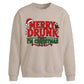 Funny Merry Drunk Graphic Christmas Oversized Sweatshirt