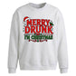 Funny Merry Drunk Graphic Christmas Oversized Sweatshirt