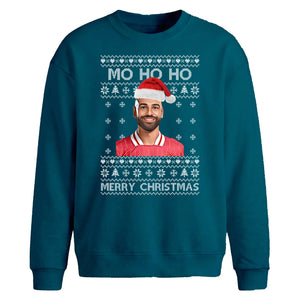 Funny Mo Ho Ho Football Fan Christmas Oversized Sweatshirt