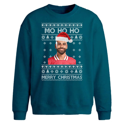 Funny Mo Ho Ho Football Fan Christmas Oversized Sweatshirt