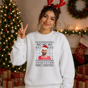 Funny Mo Ho Ho Football Fan Christmas Oversized Sweatshirt