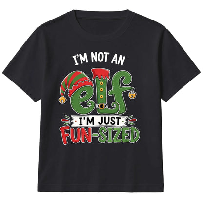 Funny Not An Elf Fun Sized Graphic Christmas Kids T-Shirt