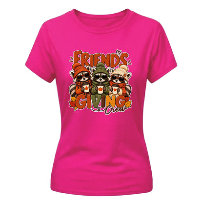 Funny raccoon friends giving Thanksgiving Ladies T-Shirt