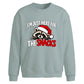 Funny raccoon snack lover Christmas Oversized Sweatshirt