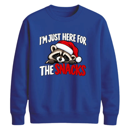 Funny raccoon snacks quote Christmas Unisex Sweatshirt