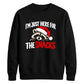 Funny raccoon snacks quote Christmas Unisex Sweatshirt