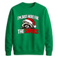 Funny raccoon snacks quote Christmas Unisex Sweatshirt
