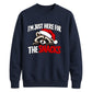 Funny raccoon snacks quote Christmas Unisex Sweatshirt
