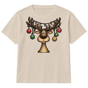 Funny Reindeer Antler Baubles Art Christmas Kids T-Shirt