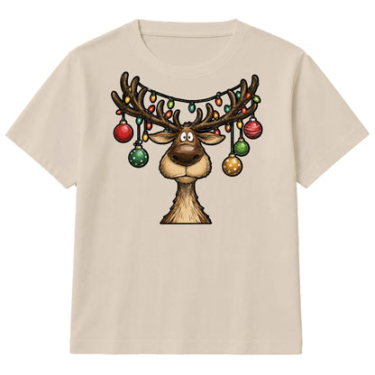 Funny Reindeer Antler Baubles Art Christmas Kids T-Shirt