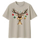 Funny Reindeer Antler Lights Christmas Oversized T-Shirt
