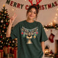 Funny Reindeer Antler Lights Christmas Oversized T-Shirt