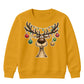 Funny Reindeer Bauble Lights Art Christmas Kids Sweatshirt