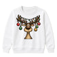 Funny Reindeer Bauble Lights Art Christmas Kids Sweatshirt