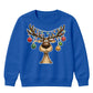 Funny Reindeer Bauble Lights Art Christmas Kids Sweatshirt