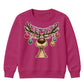 Funny Reindeer Bauble Lights Art Christmas Kids Sweatshirt