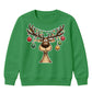 Funny Reindeer Bauble Lights Art Christmas Kids Sweatshirt