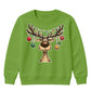 Funny Reindeer Bauble Lights Art Christmas Kids Sweatshirt