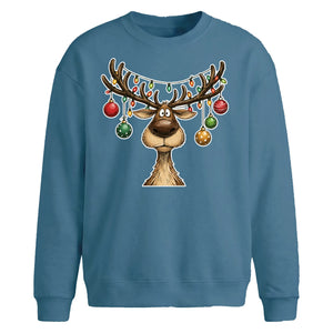 Funny Reindeer Baubles Art Christmas Oversized Sweatshirt