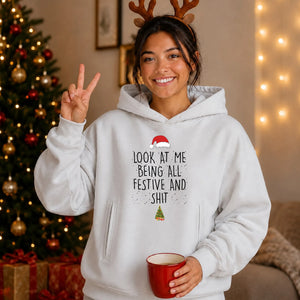 Funny Sarcastic Holiday Quote Christmas Oversized Hoodie