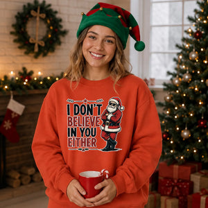 Funny Sarcastic Santa Meme Christmas Oversized Sweatshirt