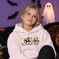 Funny spooky goose character lineup Halloween Kids Hoodie