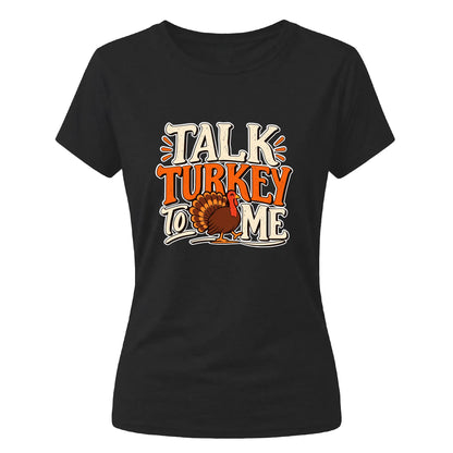 Funny talk turkey pun graphic Thanksgiving Ladies T-Shirt