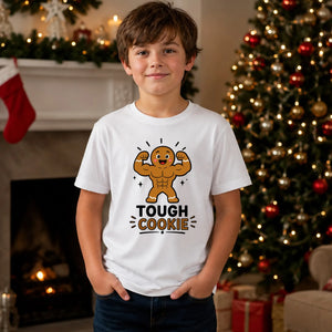 Funny Tough Cookie Gingerbread Art Christmas Kids T-Shirt