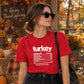 Funny turkey nutrition facts Thanksgiving Unisex T-Shirt