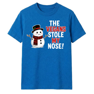 Funny Vegans Stole My Nose Graphic Christmas Unisex T-Shirt