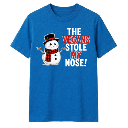 Funny Vegans Stole My Nose Graphic Christmas Unisex T-Shirt