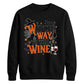 Funny wine witch print graphic Halloween Unisex Sweatshirt