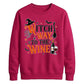 Funny wine witch print graphic Halloween Unisex Sweatshirt