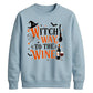 Funny wine witch print graphic Halloween Unisex Sweatshirt