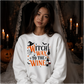 Funny wine witch print graphic Halloween Unisex Sweatshirt