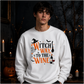 Funny wine witch print graphic Halloween Unisex Sweatshirt