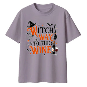 Funny wine witch quote graphic Halloween Oversized t-shirt