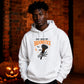 Funny witch skeleton hand broomstick Halloween Unisex Hoodie