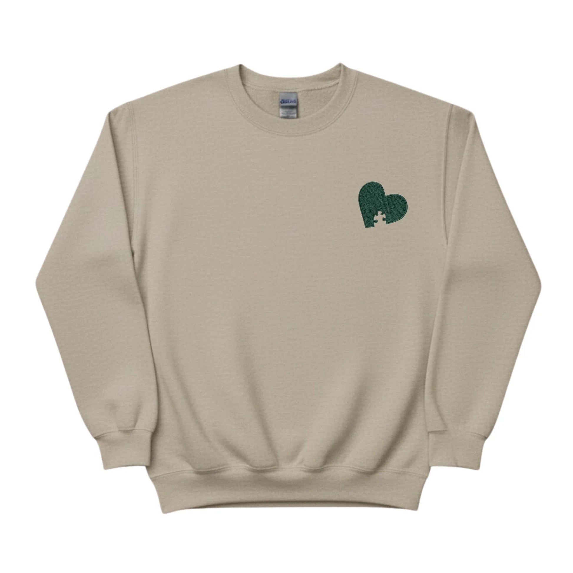Heart Puzzle Sketch Embroidery SweatShirt - EWB103