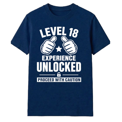 Gamer Level 18 Unlocked Slogan 18 Birthday Unisex T-Shirt