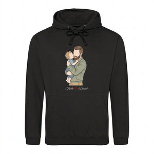 Custom Names Dad & Son Fathers Day Printed Style Hoodie