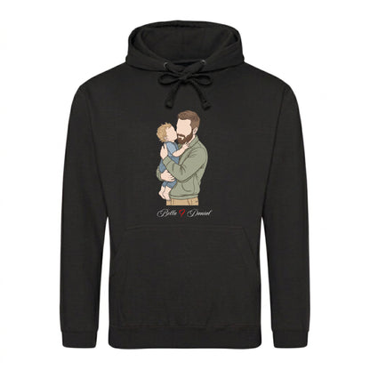 Custom Names Dad & Son Fathers Day Printed Style Hoodie