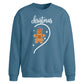 Gingerbread Girl Half Heart Christmas Oversized Sweatshirt